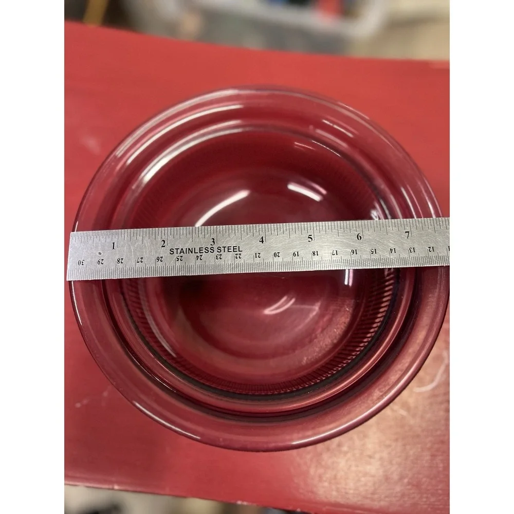 Set Of 2 CORNING WARE VISION CRANBERRY‎ OPEN 1 QUART, 24oz Casserole Dishes